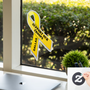 Unterstützen Sie unsere Truppen, die gelbe Schlei Fensteraufkleber