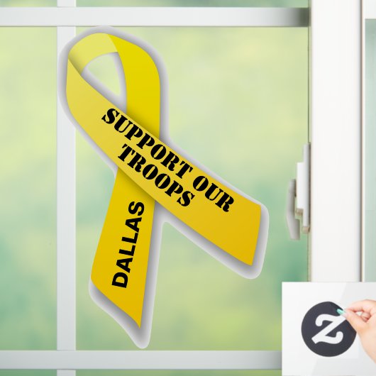 Unterstützen Sie unsere Truppen, die gelbe Schleif Fensteraufkleber (Zuhause)
