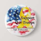 Unterstützen Sie unsere Truppen Gelbes Bewusstsein Button (Vorderseite)