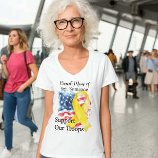 Unterstützen Sie unsere Truppen Gelbes Bewusstsein T-Shirt
