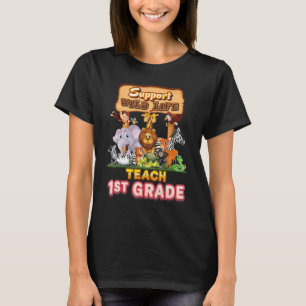 Unterstützen Sie Wildtiere unterrichten 1. Erste K T-Shirt
