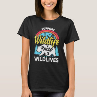 Unterstützen Sie Wildtiere Ziehen Jungen Wilde Kin T-Shirt