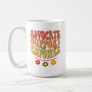 Unterstützen, Stärken, Einsetzen, Retro-Sozialarbe Kaffeetasse