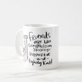 "Unterstützend und fest - Strick" Tasse (Vorderseite Links)