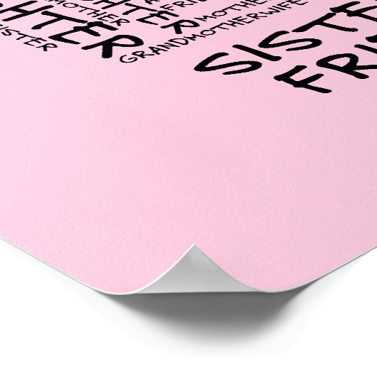 Unterstützende Geliebte (schwarzer Text) Poster (Ecke)