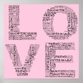 Unterstützende Geliebte (schwarzer Text) Poster (Vorne)