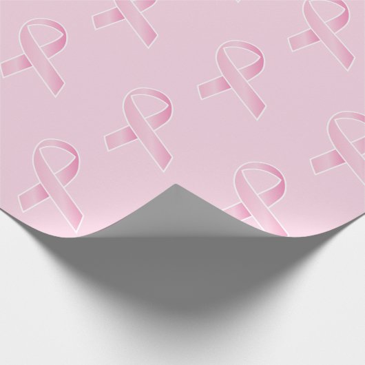 Unterstützende Rosa Brustkrebs Schleife Geschenkpapier (Ecke)