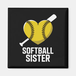 Unterstützende Softll-Schwester Fastpitch Herz Und Magnet