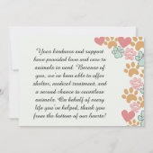 Unterstützer von Pet Rescue Appreciating Dankeskarte (Rückseite)