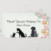 Unterstützer von Pet Rescue Appreciating Dankeskarte (Vorne/Hinten)
