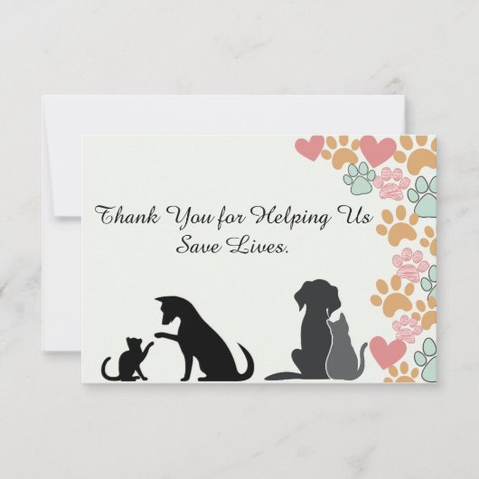 Unterstützer von Pet Rescue Appreciating Dankeskarte (Vorderseite)