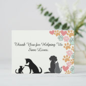 Unterstützer von Pet Rescue Appreciating Dankeskarte (Stehend Vorderseite)