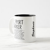 Unterstützer Zweifarbige Tasse (Vorderseite Links)