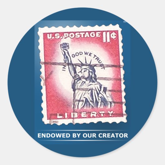 unterstützt von unserem Schöpfer Runder Aufkleber (Vorderseite)