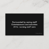 Unterstützte Visitenkarten Visitenkarte (Rückseite)