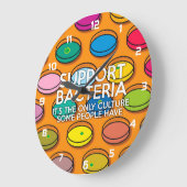 UNTERSTÜTZUNG BAKTERIEN Spaß in der Medizin Große Wanduhr (Winkel)