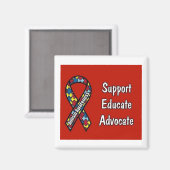 "Unterstützung, Bildung, Advocate" Magnet (Vorderseite/Rückseite)