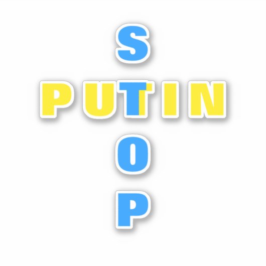 Unterstützung der Aufkleber in der Ukraine - Stopp (Vorderseite)
