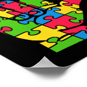 Unterstützung der Autismus-Liebe-Zeichensprache Poster (Ecke)