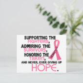 Unterstützung der Bewahrung von 3.2 Brustkrebs Postkarte (Stehend Vorderseite)