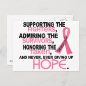 Unterstützung der Bewahrung von 3.2 Brustkrebs Postkarte (Vorne/Hinten)