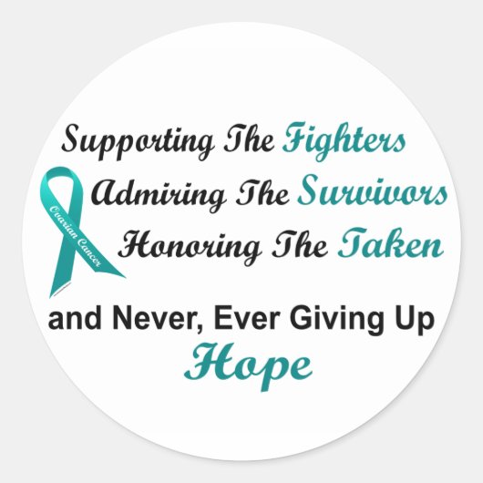 Unterstützung der Bewunderung eines OVARIANKREBS Runder Aufkleber (Vorderseite)