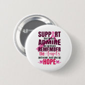 Unterstützung der Brustkrebsbekämpfung Brustkrebs Button (Vorne & Hinten)