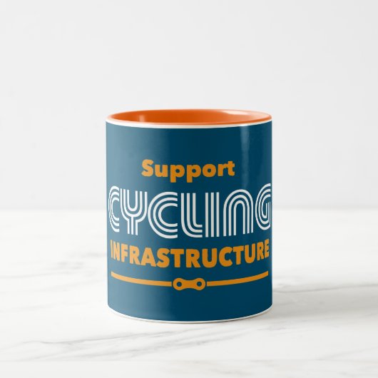 Unterstützung der Cycling-Infrastruktur Zweifarbige Tasse (Mittel)
