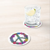 Unterstützung der friedenssichernden Anti-Kriegs-B Runder Pappuntersetzer (Vor Ort)