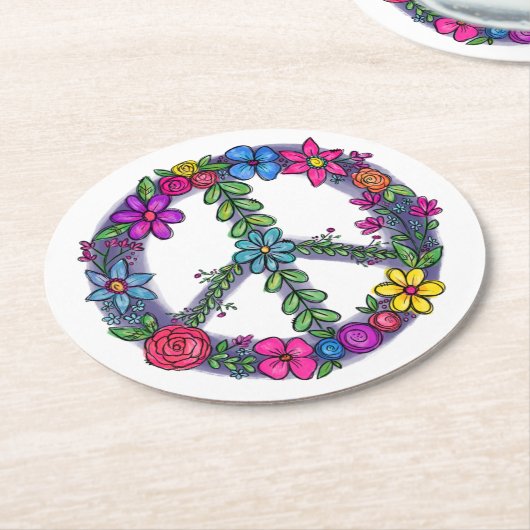 Unterstützung der friedenssichernden Anti-Kriegs-B Runder Pappuntersetzer (Angewinkelt)