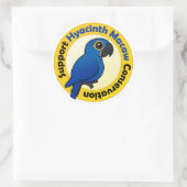 Unterstützung der Hyacinth Macaw-Erhaltung Runder Aufkleber (Tasche)