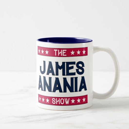 Unterstützung der James Anania Show - EINHEIT - Zweifarbige Tasse (Rechts)