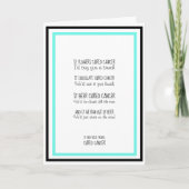 Unterstützung der Krebsbekämpfung Karte (Vorderseite)