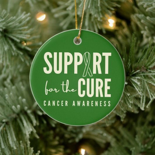 Unterstützung der Krebsbewusstsein bei der Heilung Keramik Ornament (Baum)