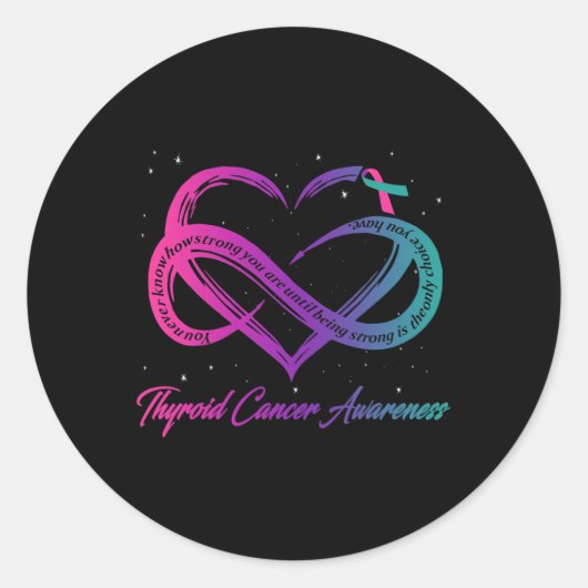 Unterstützung der Krebsüberlebensrate Schilddrüsen Runder Aufkleber (Vorderseite)