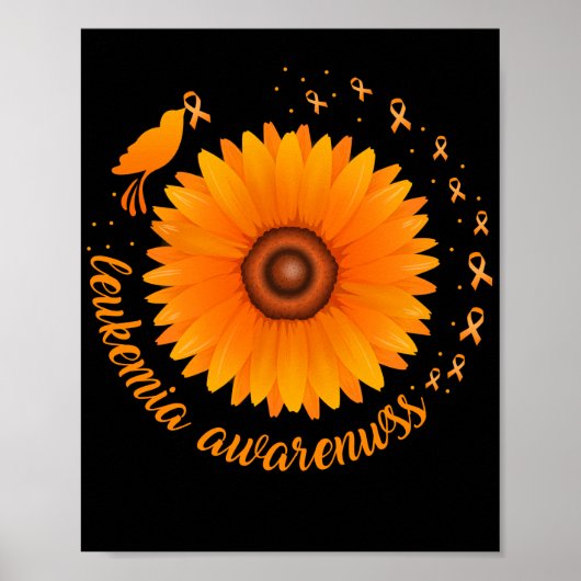 Unterstützung der Leukämie Bewusstsein Sonnenblume Poster (Vorne)