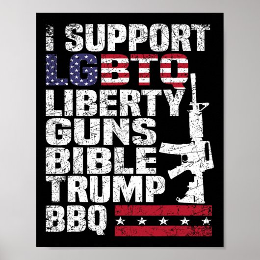 Unterstützung der LGBTQ Liberty Guns Bibel Trump G Poster (Vorne)