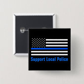 Unterstützung der lokalen Polizei Thin Blue Line Button (Vorne & Hinten)