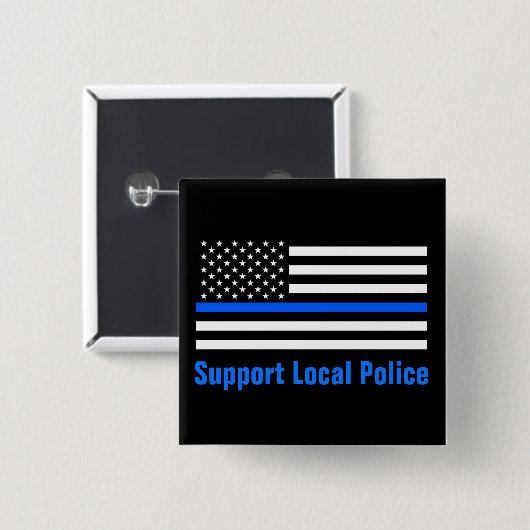 Unterstützung der lokalen Polizei Thin Blue Line Button (Vorne & Hinten)