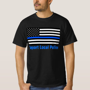 Unterstützung der lokalen Polizei Thin Blue Line T-Shirt