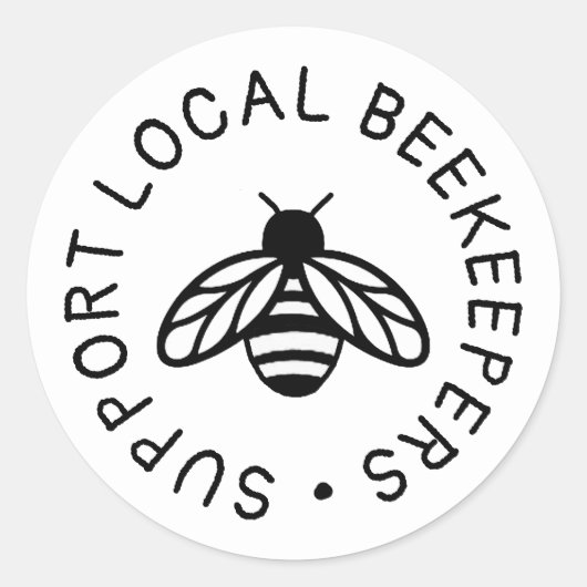 Unterstützung der örtlichen Imker Niedlich Honigbi Runder Aufkleber (Vorderseite)