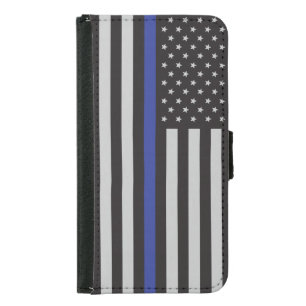 Unterstützung der Polizei Thin Blue Line American  Samsung Galaxy S5 Geldbeutel Hülle