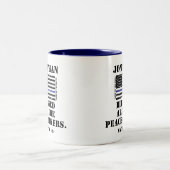 Unterstützung der Polizeibewertung Blaue Linie Sch Zweifarbige Tasse (Mittel)