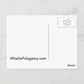 Unterstützung der Polygamy-Postkarte Postkarte (Rückseite)