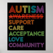 Unterstützung der Sensibilisierung für Autismus Be Poster (Vorne)