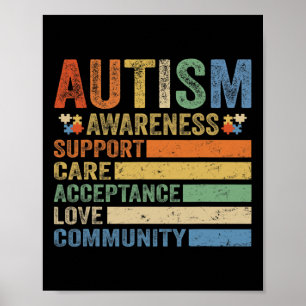 Unterstützung der Sensibilisierung für Autismus Be Poster