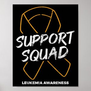 Unterstützung der Squad Leukämie Bewusstsein Ribbo Poster