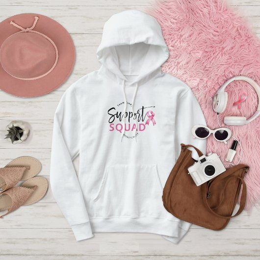 Unterstützung der Squad-Rosa Brustkrebs Schleife Hoodie