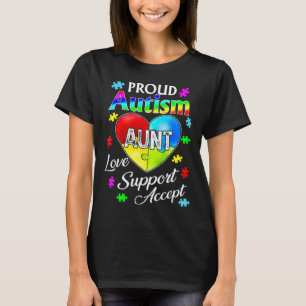 Unterstützung der Tante-Liebe für Stolz-Autismus H T-Shirt