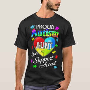 Unterstützung der Tante-Liebe für Stolz-Autismus H T-Shirt